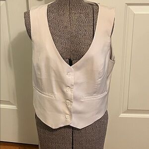 Z Supply White Button-Up Vest Top